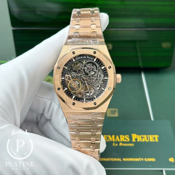 Audemars Piguet Royal Oak 15407OR Openworked Skeleton Dial Rose Gold 1:1 Best Replica THB 41mm