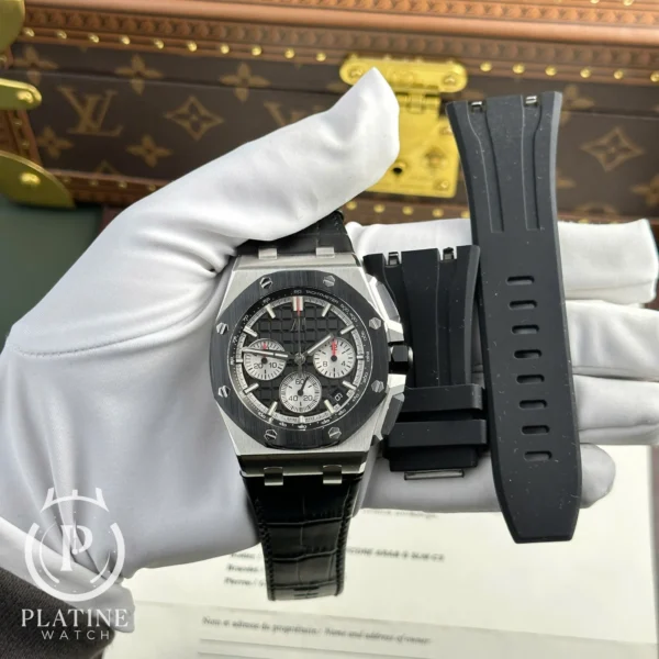 Audemars Piguet Royal Oak Offshore Chronograph 26420SO Black Dial Leather Strap Best Replica 43mm
