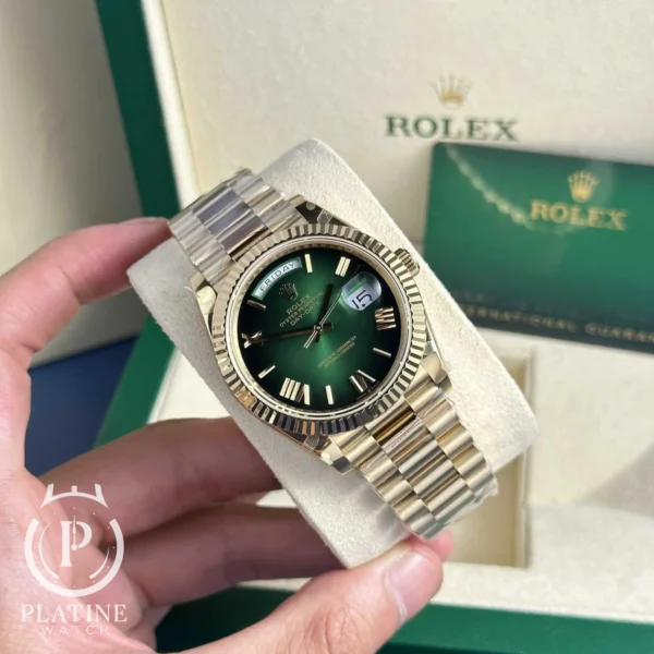 Rolex Day Date-228238-0069-Green Ombre Dial Yellow Gold-184G Best Replica-40Mm
