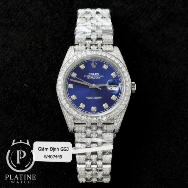 Rolex Datejust 41 Blue Diamond Dial Jubilee - Iced Out Moissanite Best Replica 41mm