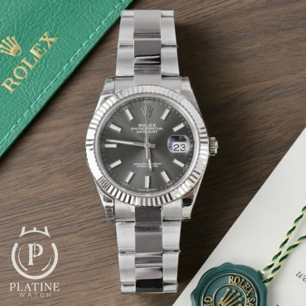 Rolex Datejust-126334-0013-Grey Luminous Dial Oyster Bracelet-11-Best Replica