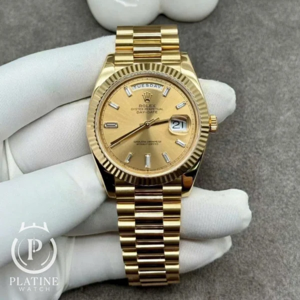 Rolex Day Date-228238-Champagne Dial-18K Solid Gold Cvd Diamonds-40Mm