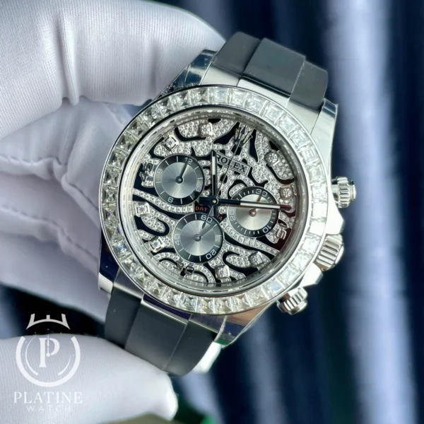 Rolex Daytona Eye Of The Tiger-116589Tbr Custom Moissanite Rubber Strap Best Replica-40Mm