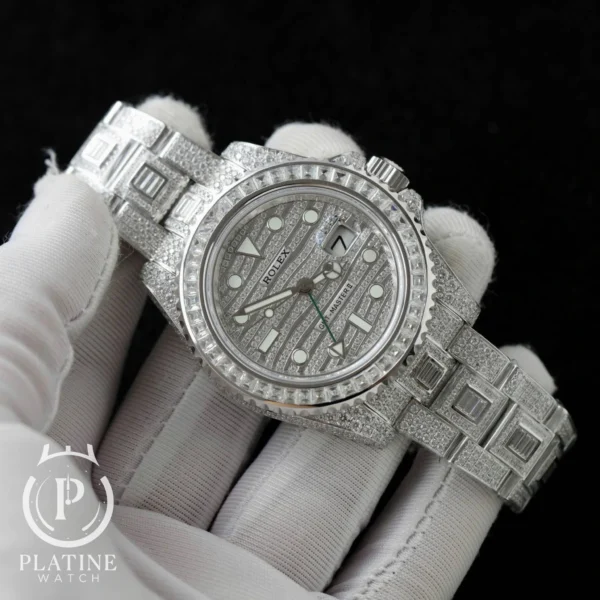 Rolex GMT‑Master II-116769Tbr Iced Out Vvs1-Moissanite Best Replica-40Mm