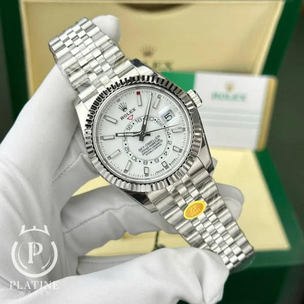 Rolex Sky Dweller-326934-White Dial Jubilee Bracelet Best Replica Zf-42Mm