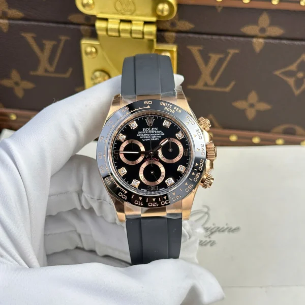 Rolex Cosmograph Daytona Rose Gold-Black Diamond Dial